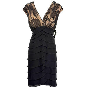 Scarlett Black and Cream Backless Dress